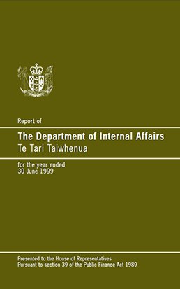 Pūrongo Ā Tau - Internal Affairs Annual Report 1999