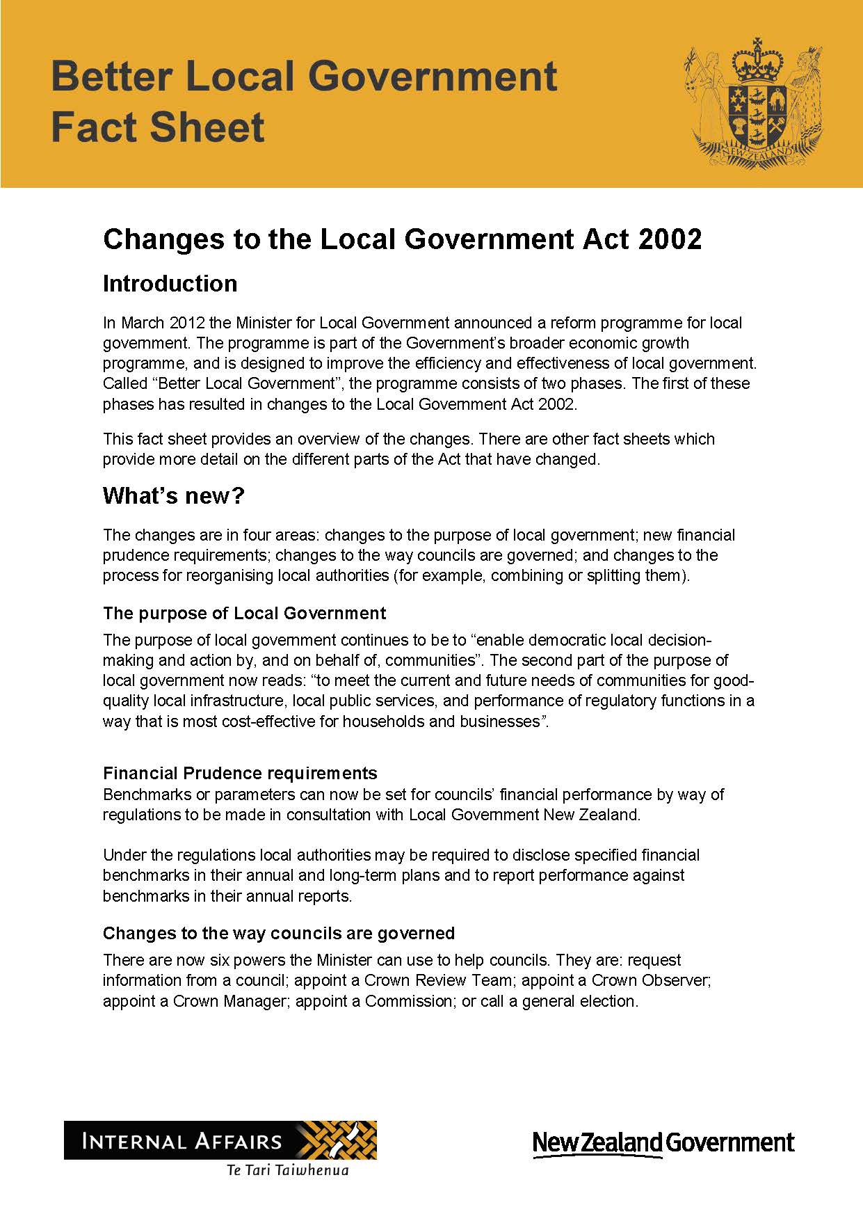 Decorative thumbnail image of a Better Local Government Fact Sheet