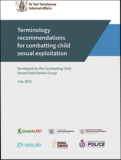 Terminology recommendations for combatting child sexual exploitation cover