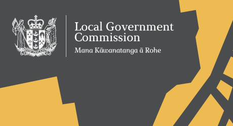 Local Government Commission logo on grey and yellow background