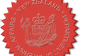 An example of the official seal which is added to authenticated documents