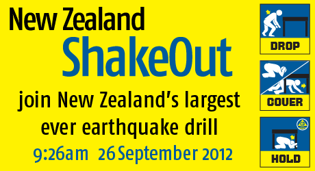 New Zealand ShakeOut banner. New Zealand ShakeOut Banner