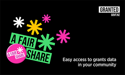 Granted.govt.nz - A Fair Share - Easy access to grants data in your community