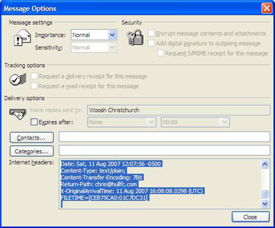 Outlook screen shot