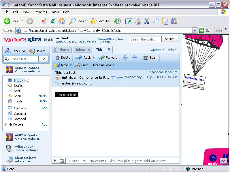 Yahoo! Mail screen shot