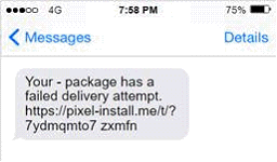 Message screenshot 2: Your - package has a failed delivery attempt - link address
