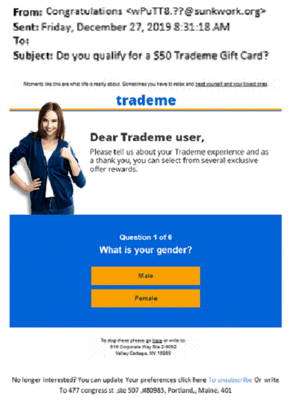 Email from TradeMe