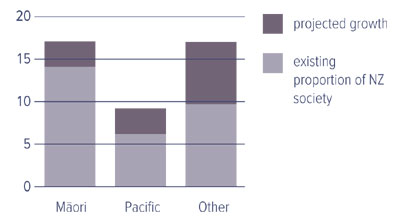 Chart showing Changes in New Zealand's Ethnic Composition