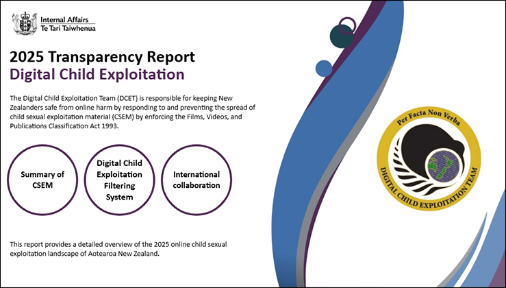 Click on image to access the 2025 Digital Child Exploitation Transparency Report 2025 Transparency Report - Digital Child Exploitation
