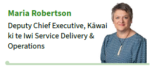 Maria Robertson Deputy Chief Executive, Kāwai ki te Iwi Service Delivery & Operations