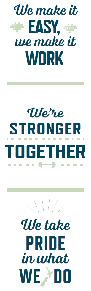 We make it easy, we make it work. We're stronger together. We take pride in what we do.