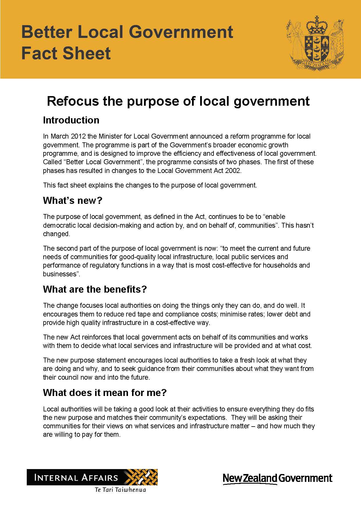 Decorative thumbnail image of a Better Local Government Fact Sheet