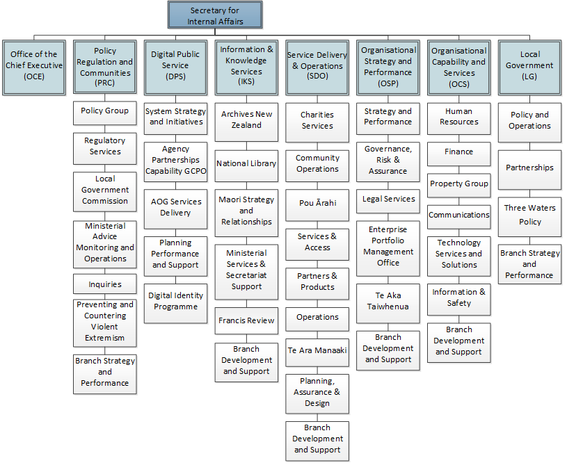 About internal affairs department structure organisation chart 