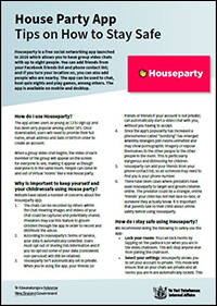 Image of Fact Sheet Houseparty App - Tips on how to stay safe