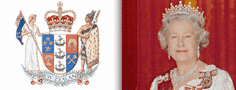Queen Elizabeth II, Queen of New Zealand and the New Zealand Coat of Arms